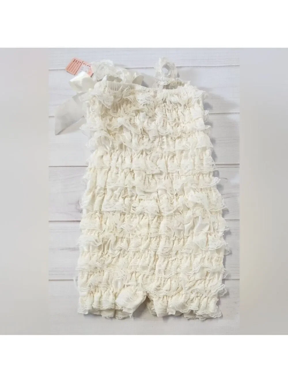Little Girls Ivory Lace Ruffle Romper Large / 2-3 Years - New With Tags